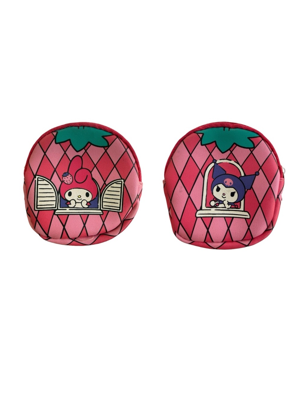 Sanrio Loot Crate My Melody Kuromi Strawberry Pouch Coin Purse Pink Kawaii